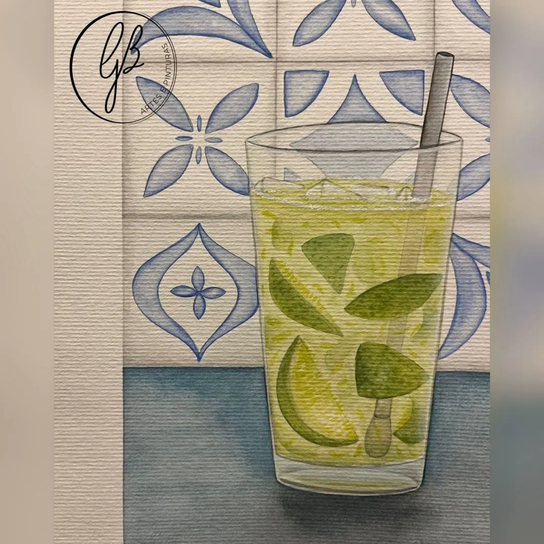 Pintura Original em Aquarela – Caipirinha | Arte para Decoração | Série Pintando Brasilidades - foto 5