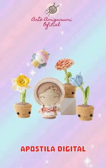 Receita Jardim das Flores - Amigurumi - artesanato feito à mão por Arte Amigurumi Oficial