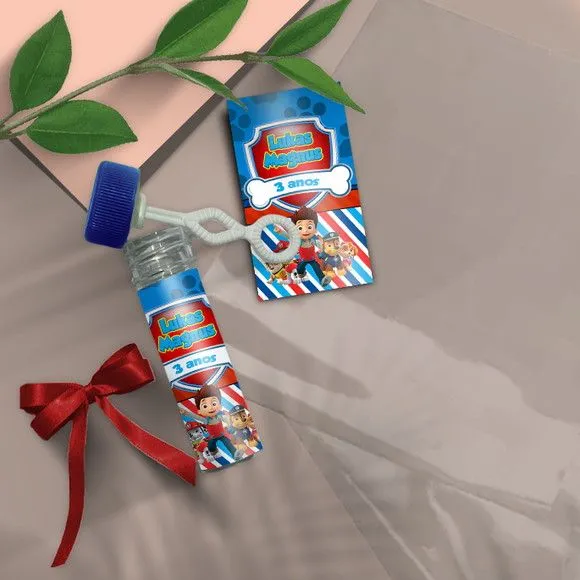 Bolha de Sabão - Patrulha Canina Personalizado - artesanato feito à mão por Mi Papelaria Criativa