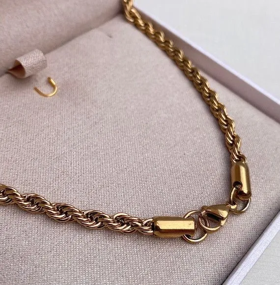 Corrente Cordão Baiano Masculina Banhada 4mm 21grs 60cm - foto 2