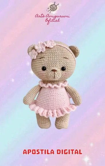 Receita Ursinha Bailarina Amigurumi - artesanato feito à mão por Arte Amigurumi Oficial