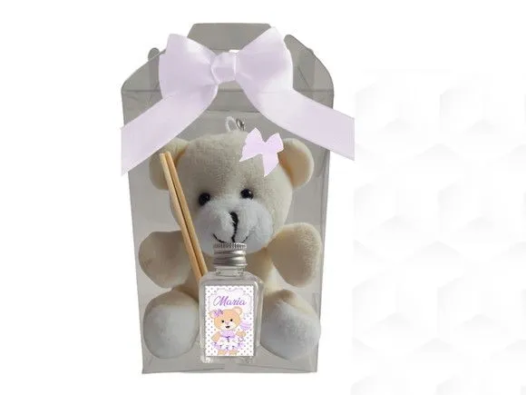 Urso+ Aromatizador Ursinha Personalizada - artesanato feito à mão por creativitybynina