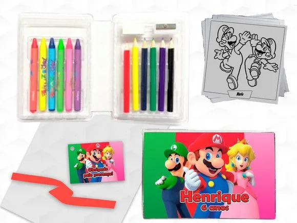 Estojinho de Pintura Mario Personalizado - artesanato feito à mão por creativitybynina