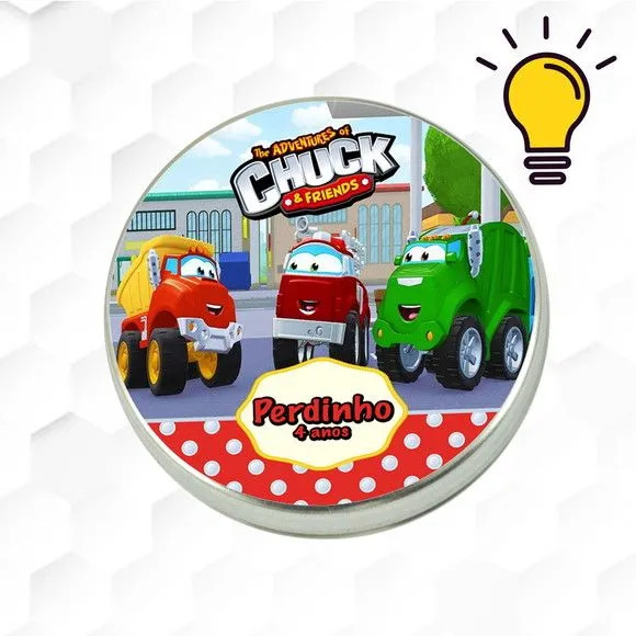 Latinha Metalizada Chuck E Amigos Personalizada - feito à mão por Mi Papelaria Criativa
