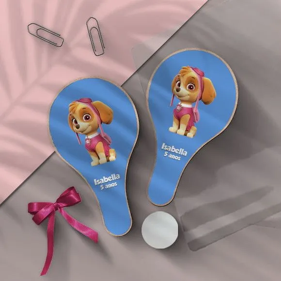 Raquete Ping Pong - Skye Personalizada - feito à mão por Mi Papelaria Criativa