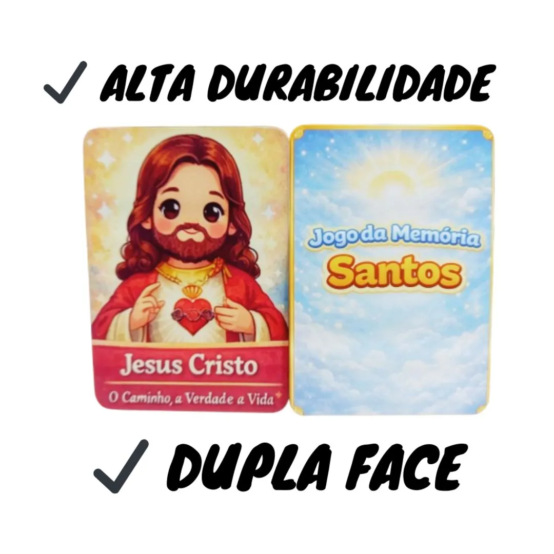 Jogo da Memória Católico Infantil Santos Educativo JD Arte - foto 3