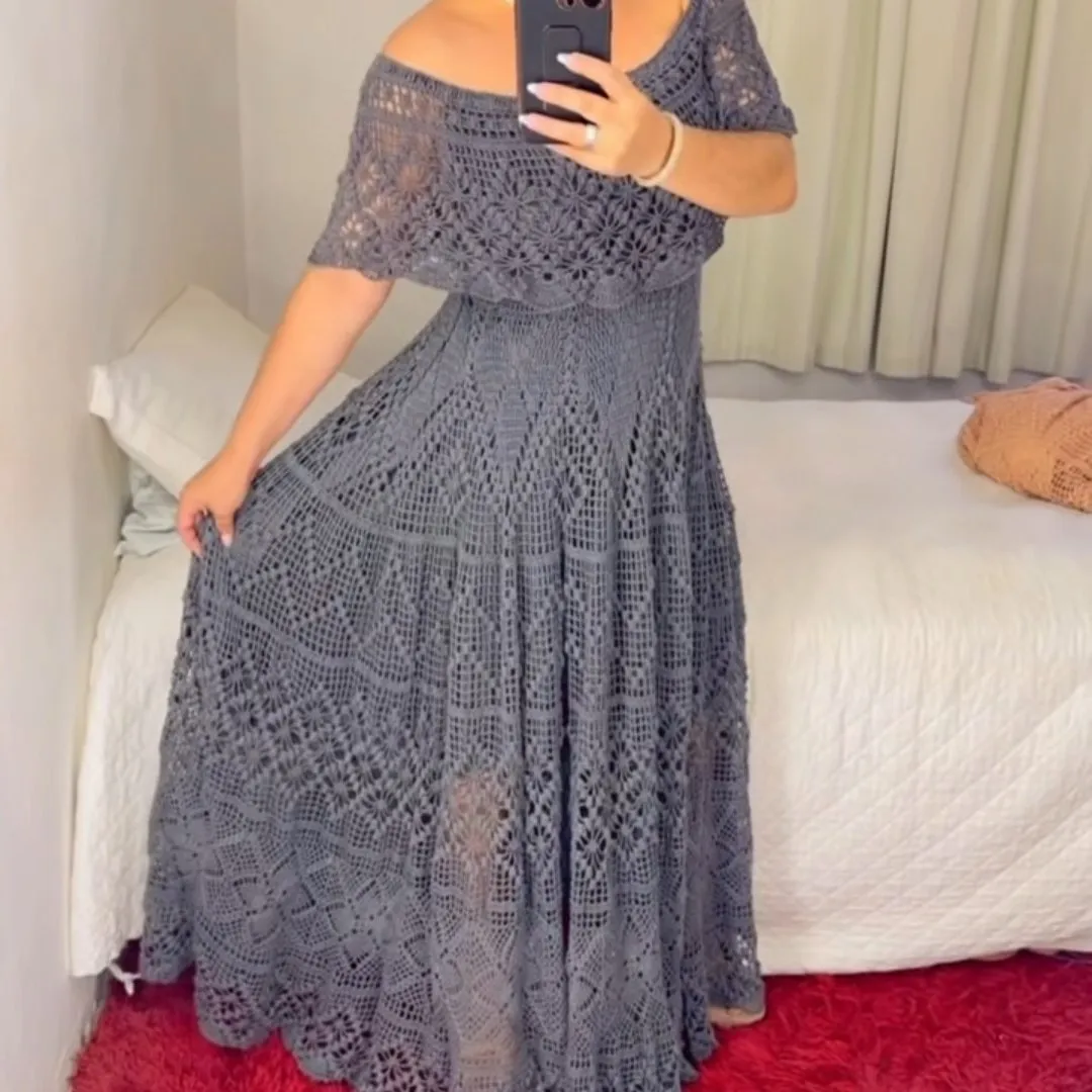 Vestido de crochê (cópia) - artesanato feito à mão por Sil Crochê