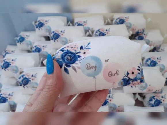 Necessaire Mini Box - Chá Revelação - artesanato feito à mão por Innovare Studio