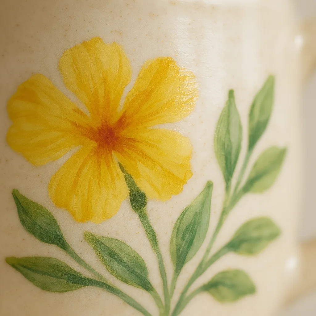Caneca de Cerâmica Pintada Flores do Cerrado 350 ml - foto 3