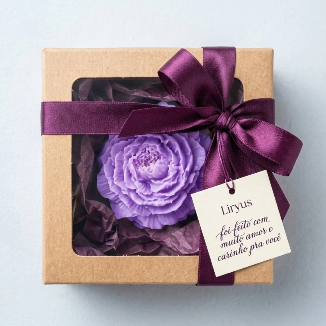 sabonete de  lavanda flor de peônia - artesanato feito à mão por Liryus cosméticos naturais