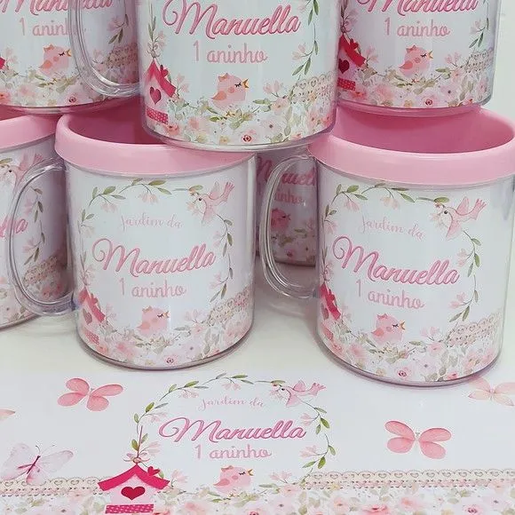 Caneca Jardim Personalizada - artesanato feito à mão por Mi Papelaria Criativa