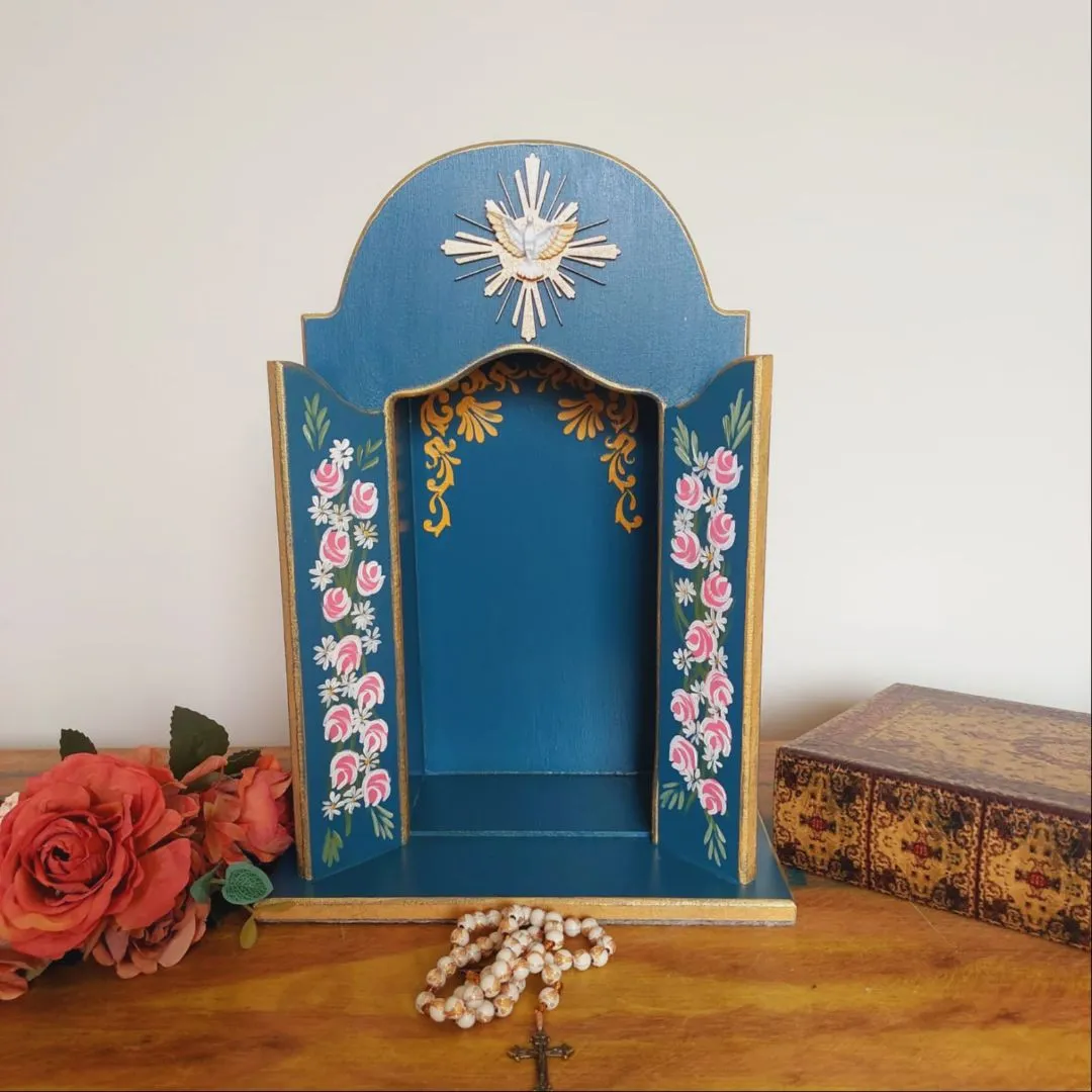 Oratório Capela Para Imagens De Até 22cm- Coleção Congonhas - Azul Clássico - foto 2