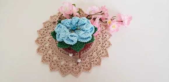 Sachê Porta Sabonete em Crochê Azul Candy - foto 3