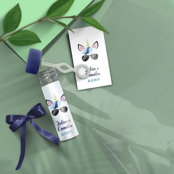 Bolha de Sabão - Unicórnio Menino Personalizado - artesanato feito à mão por Mi Papelaria Criativa