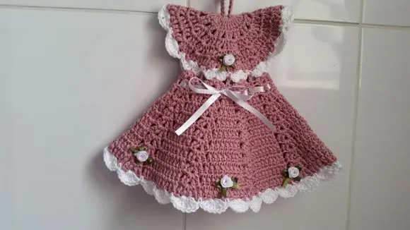 Pegador de Panelas Vestido Rosa Velho (20 cm x 15 cm ) - foto 3