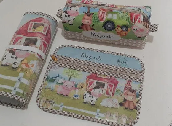 Kit escolar Fazendinha - feito à mão por Innovare Studio