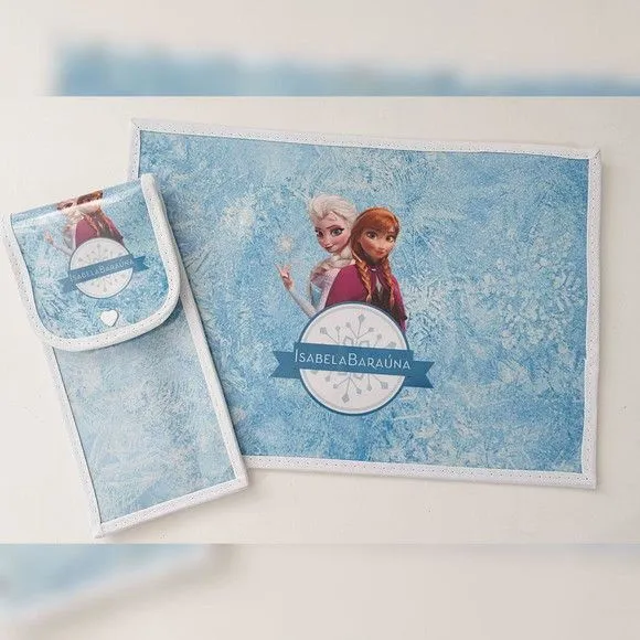 Jogo Americano e Porta Talher Frozen - artesanato feito à mão por Innovare Studio