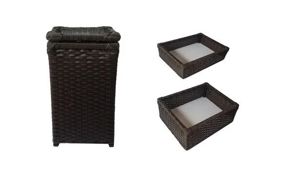 Kit 3 Cestos Vime Sintético Argila - artesanato de Mundo Urbano