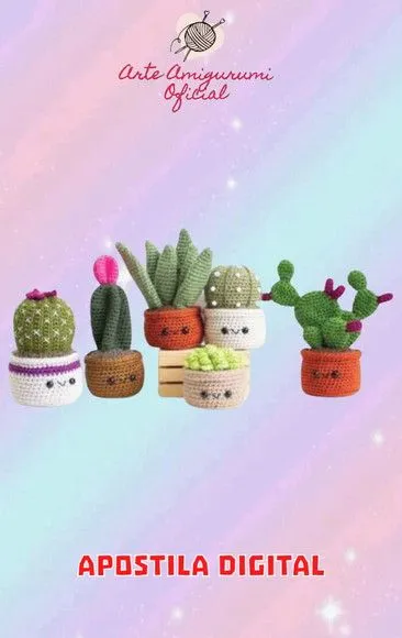 Receita Cactos Amigurumi - artesanato feito à mão por Arte Amigurumi Oficial