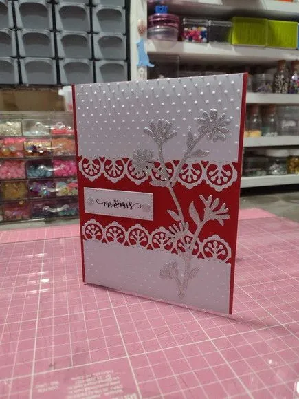 Convite de Casamento - Celebração em Vermelho e Prata" - foto 3