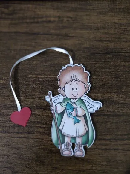 Marcador de Página 08 cm - São Rafael Arcanjo T - artesanato de Emejhu Personalizados