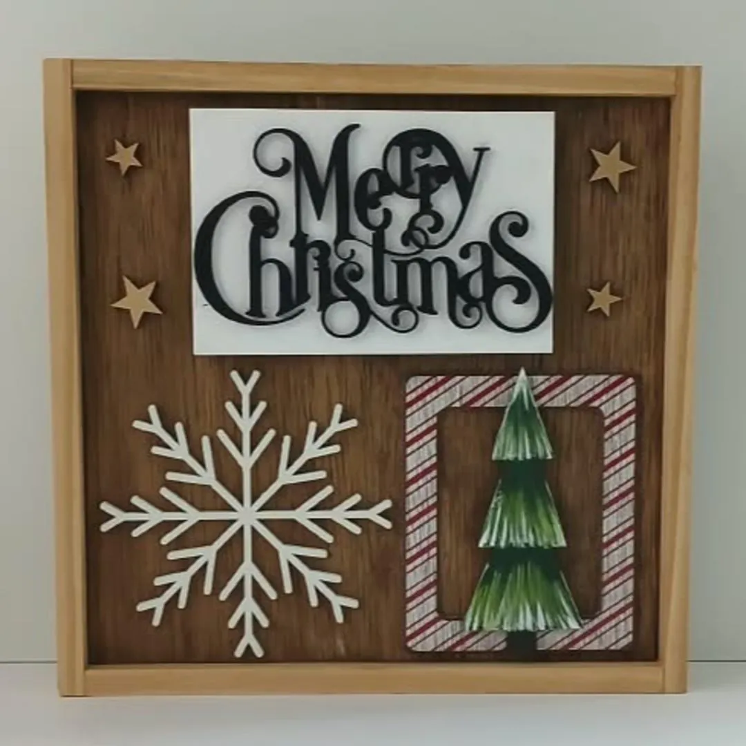Quadro Decorativo Encanto de Natal - artesanato de Flor Seca Casa e Ambiente