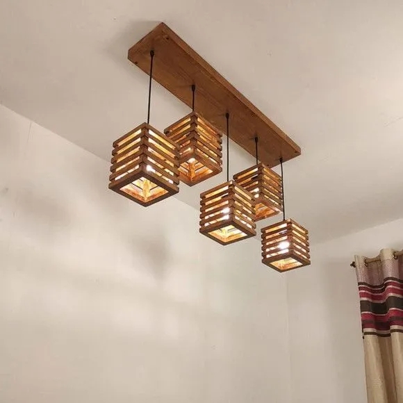 Lustre Colonial de Madeira para Sala de Jantar | Iluminação - foto 4