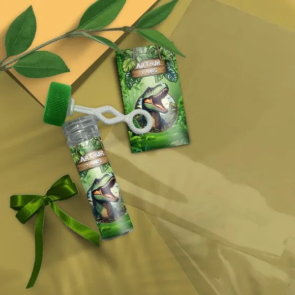Bolha de Sabão - Dinossauro Personalizado - artesanato feito à mão por Mi Papelaria Criativa