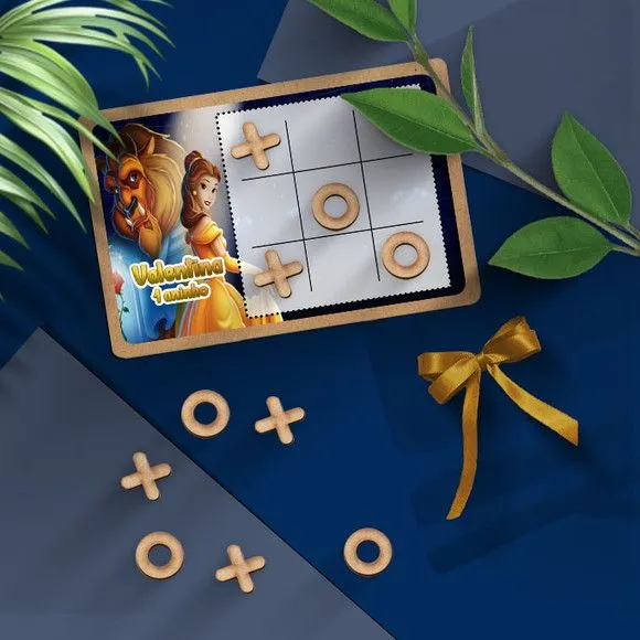 Jogo da Velha - Bela e a Fera Personalizado - artesanato feito à mão por Mi Papelaria Criativa
