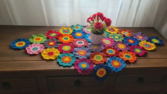 Centro de Mesa em Crochê Flor Japonesa - foto 5