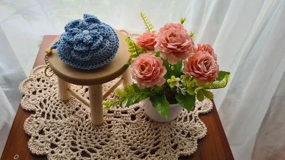 Case em Crochê para Fone de Ouvidos Azul Aquário - foto 5