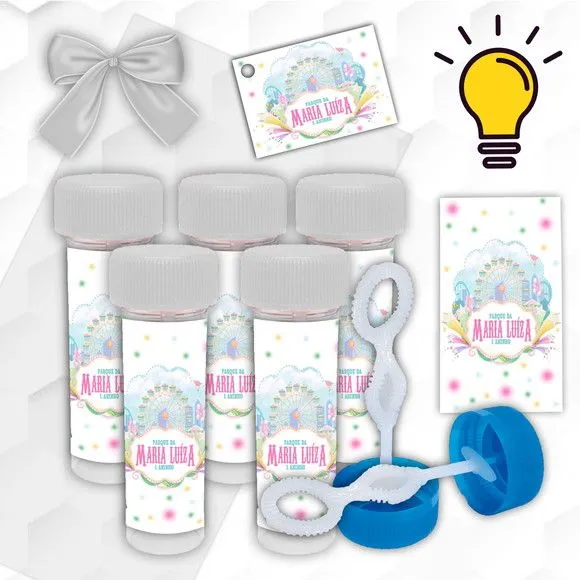 Bolinha de Sabão Circo Personalizada - artesanato feito à mão por Mi Papelaria Criativa