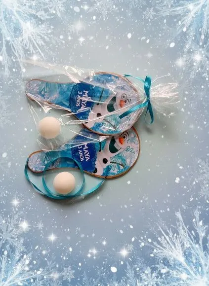 Raquete Ping Pong - Olaf Frozen - feito à mão por Mi Papelaria Criativa