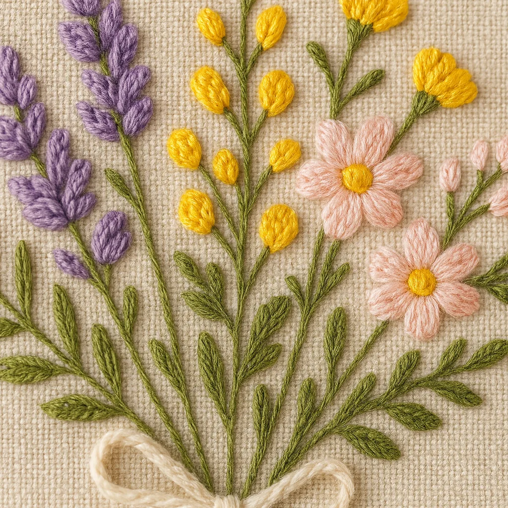 Bastidor Bordado à Mão Flores Silvestres 20 cm (Produto teste) - foto 3