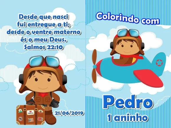 Revista Colorir Aviador Piloto de Avião 20x14 - artesanato de PAPCRIE