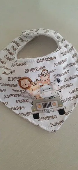 Kit babador e fraldinhas - safari baby - foto 5
