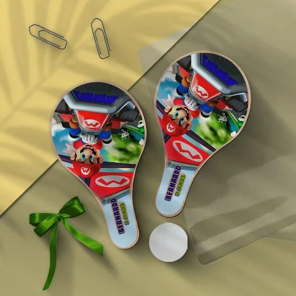 Raquete Ping Pong - Super Mario Bros - feito à mão por Mi Papelaria Criativa