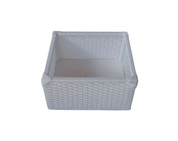 Cesto Vime Sintético Branco 33x28x37 - foto 3