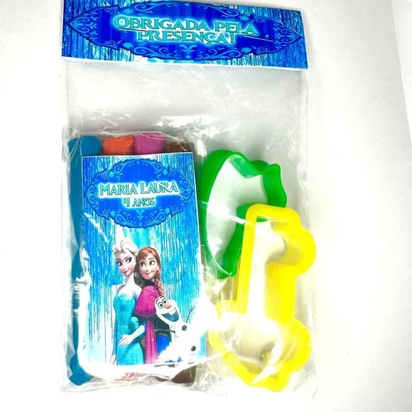 Massinha Modelar Frozen Personalizada - feito à mão por Mi Papelaria Criativa
