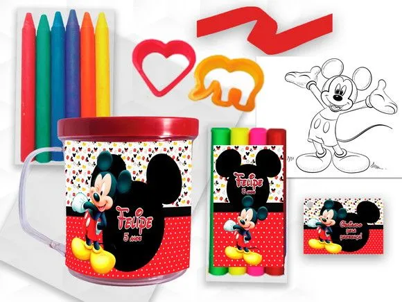 Caneca com Giz e Massinha Mickey Personalizada - artesanato feito à mão por creativitybynina