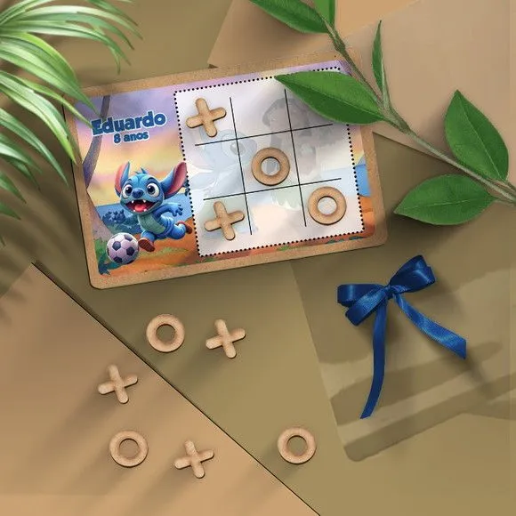 Jogo da Velha - Stitch Futebol Personalizado - artesanato feito à mão por Mi Papelaria Criativa