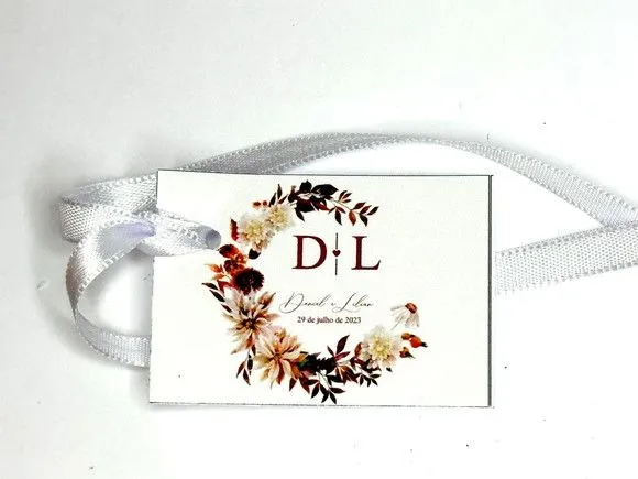 Tag Casamento Personalizada - feito à mão por Mi Papelaria Criativa