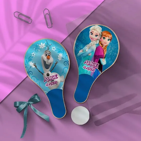 Raquete Ping Pong - Frozen - feito à mão por Mi Papelaria Criativa