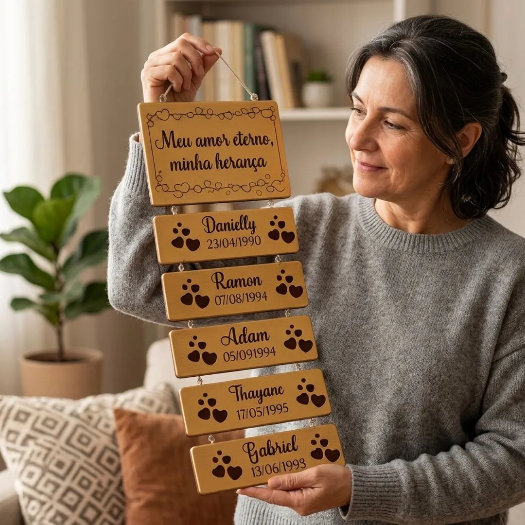 Placa Decorativas nomes Avós e Netos 4 nomes - foto 8