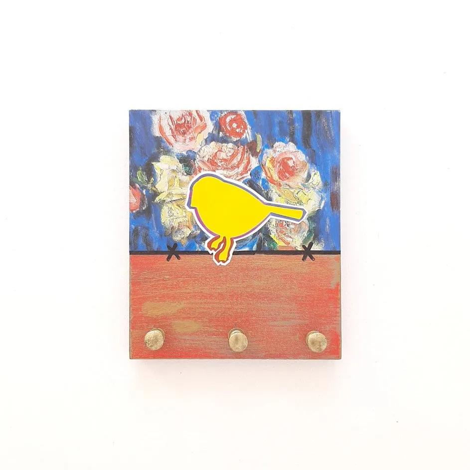 Porta Chave Passarinho - artesanato de Estudio Bananeira