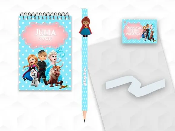 Bloquinho com Aplique Frozen Cute Personalizado - artesanato feito à mão por creativitybynina