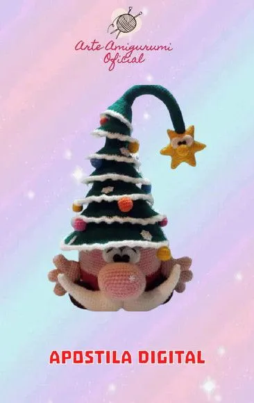 Receita Duende Cabeça de Arvore - Amigurumi - artesanato feito à mão por Arte Amigurumi Oficial