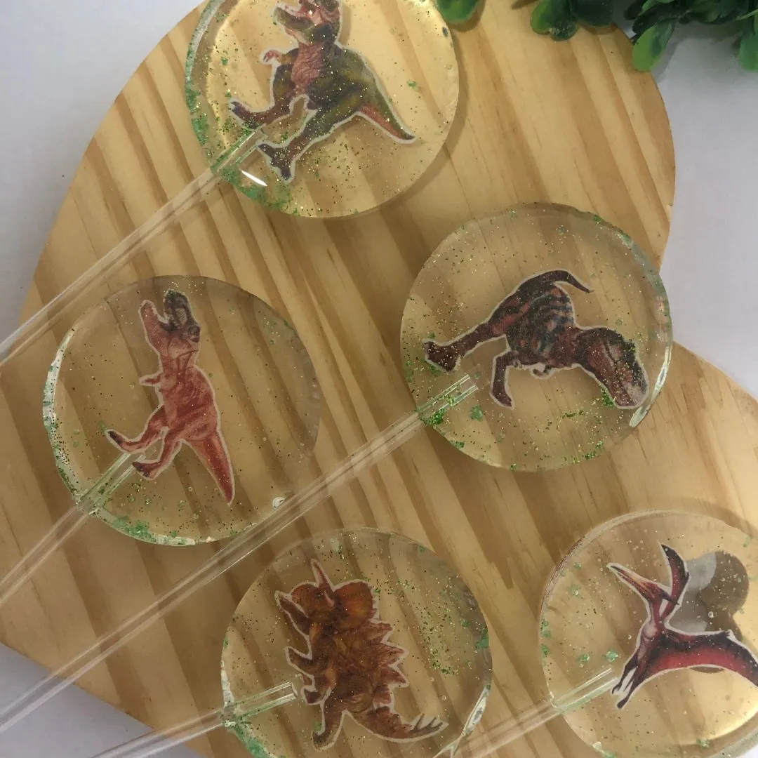 Pirulito Cristal Dinossauro - feito à mão por Lollipops Cristal