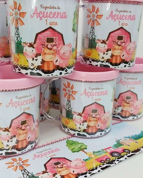 Caneca Fazendinha Personalizada - artesanato feito à mão por Mi Papelaria Criativa