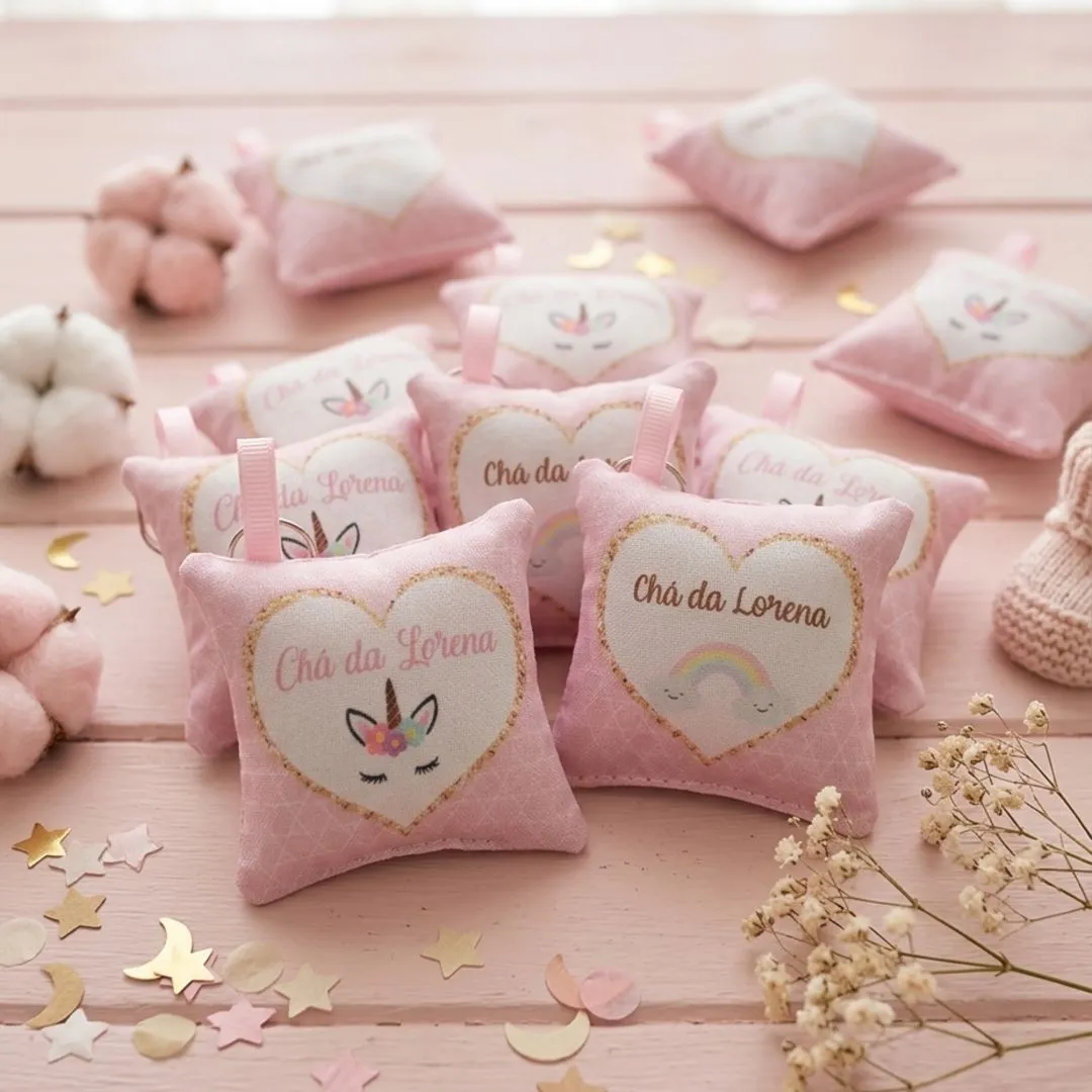 Kit 20 Chaveiros Almofadinha Personalizados | Lembrancinhas para Chá de Bebê - foto 4